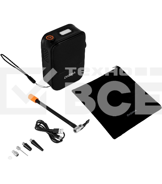 Автомобильный компрессор Digma QBK-120B черный, шланг 0.2м