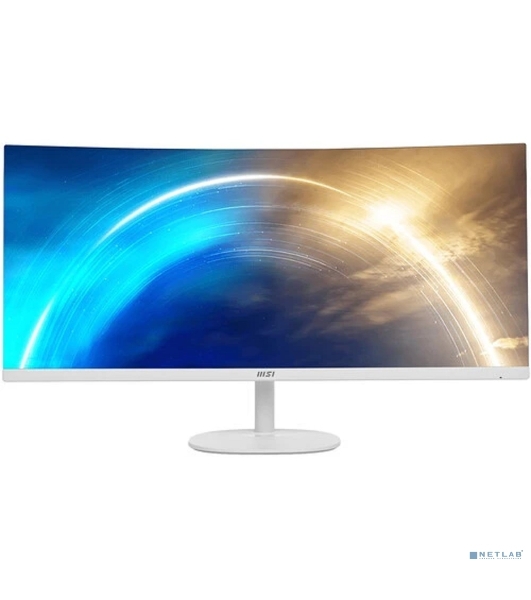 Монитор 34' MSI Pro MP341CQW VA 3440x1440, 100 Гц, 1 мс, 21:9, 300 кд/м2, 2xHDMI, 1xDP, изогнутый, белый