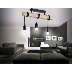 Светильник Ambrella light TR8182/3 BK/LW черный/светлое дерево E27*3 max 40W 500*50*420, фото 1