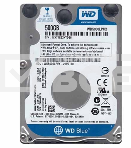 Жесткий диск WD Original SATA-III 500Gb WD5000LPCX Blue (5400rpm) 16Mb 2.5