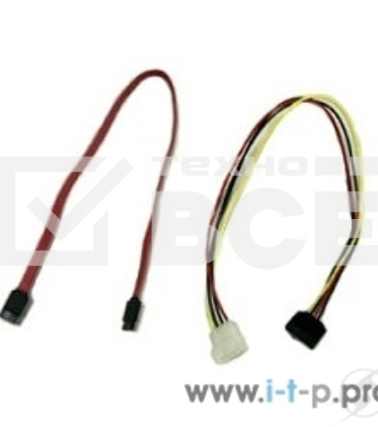 Кабель Gembird/Cablexpert Кабель SATA интерфейсный (48см) 7pin/7pin и питания (15см) 4pin/15pin(CC-SATA)