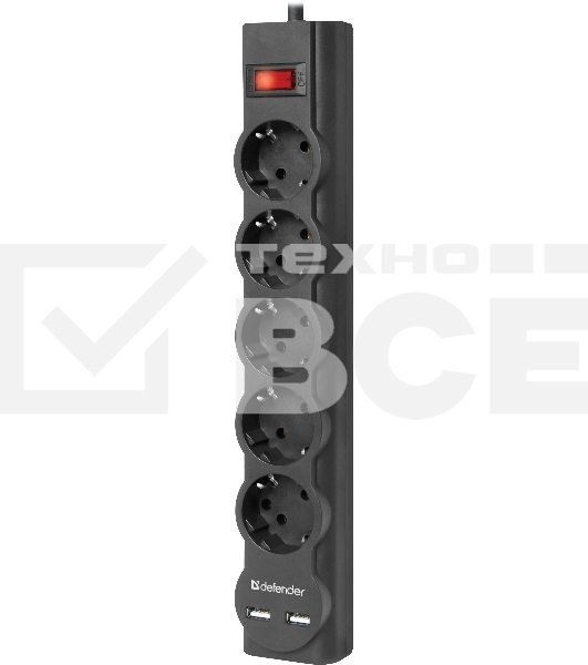 Сетевой фильтр Defender 3M DFS 753 5OUTL.