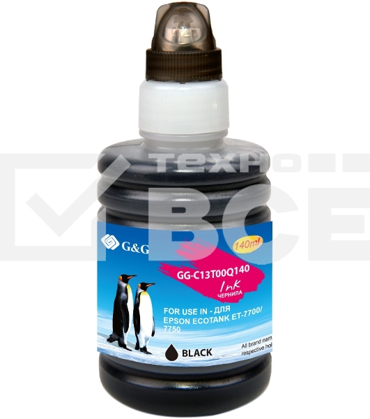 Чернила G&G GG-C13T00Q140 черный140мл для Epson EcoTank 7700/7750