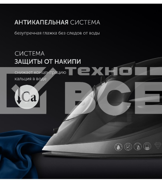 Утюг POLARIS PIR 2430K черный 2400Вт