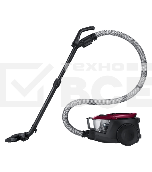 Пылесос Samsung VC18M31A0HP бордовый/черный, 380/1800 Вт, уборка сухая, пылесборник контейнер 2 л