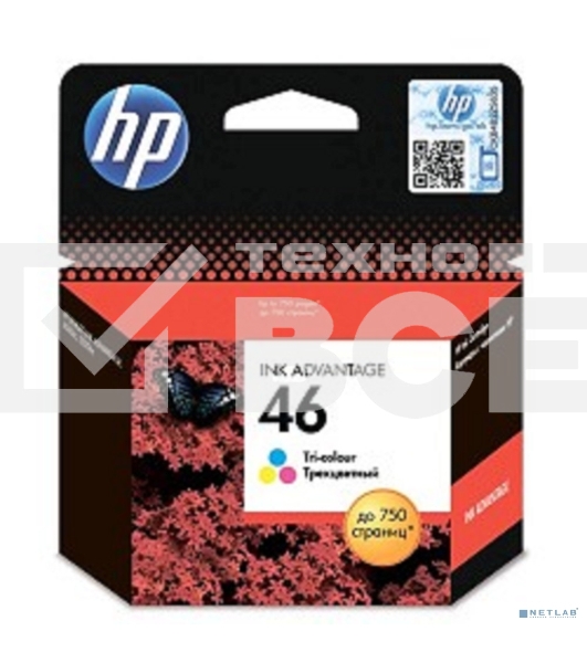 Картридж струйный HP 46 CZ638AE многоцветный для HP DJ Adv 2020hc/2520hc