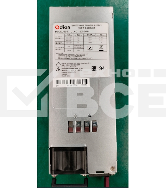 Серверный блок питания  Server power supply Qdion Model U1A-D11200-DRB P/N:99MAD11200I1170411 CRPS 1U Module 1200W Efficiency 80 Plus Platinum, Gold Finger (option), Cable connector: C14