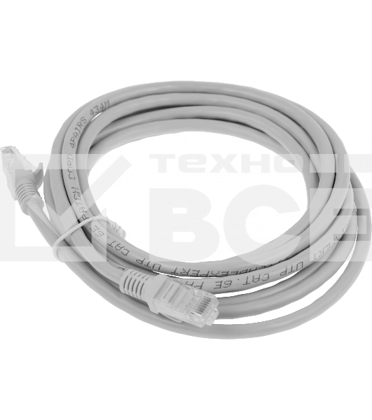 Патч-корд Premier PP6U-3M 10000Гбит/с UTP 4 пары cat.6 CCA molded 3м серый RJ-45 (m)-RJ-45 (m)