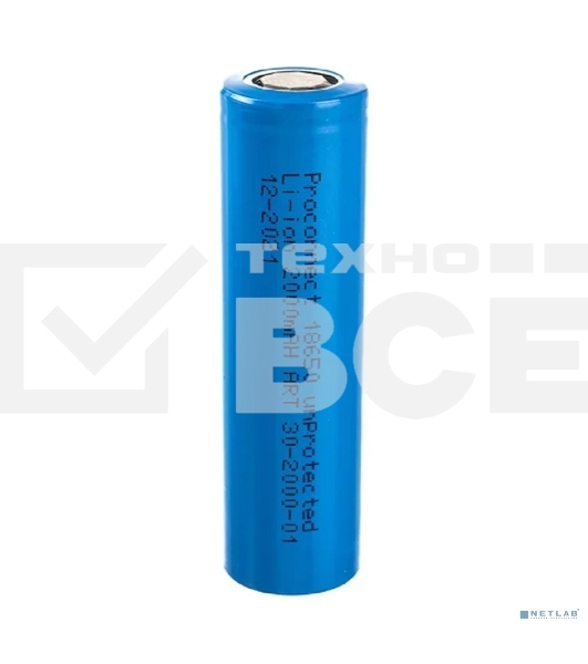 Аккумулятор 18650 unprotected Li-ion 2000 mAH индивидуальная упаковка PROconnect
