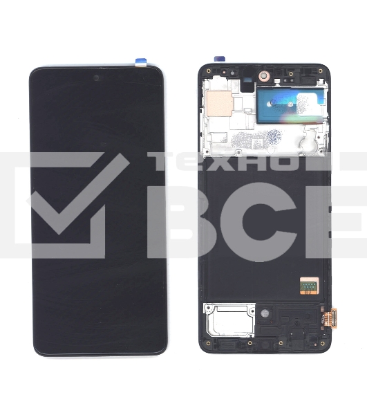 Дисплей для Samsung Galaxy A51 SM-A515F (TFT full size) черный с рамкой