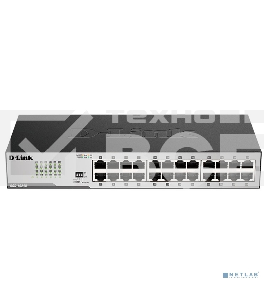 Неуправляемый коммутатор D-Link DGS-1024D/J1A с 24 портами 10/100/1000Base-T