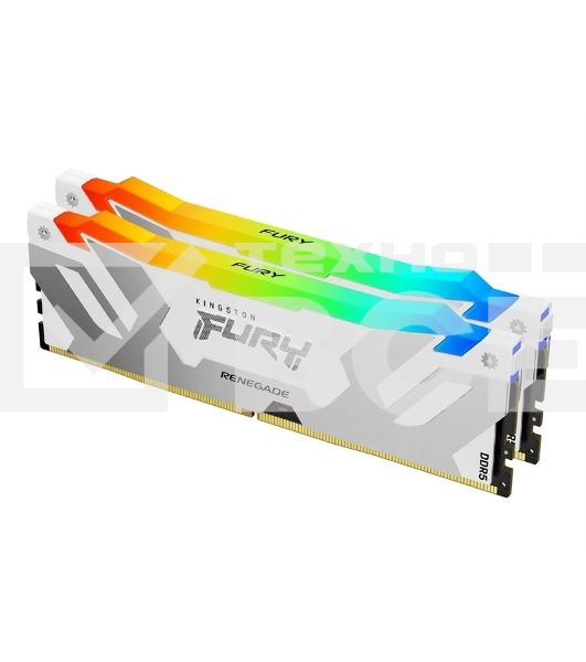 Оперативная память Kingston Fury Renegade, DDR5, 32GB (2x16GB), 8000MHz, CL38, радиатор, RGB, белый