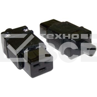 Вилка Lanmaster IEC 60320 C19 16A 250V разборная черная