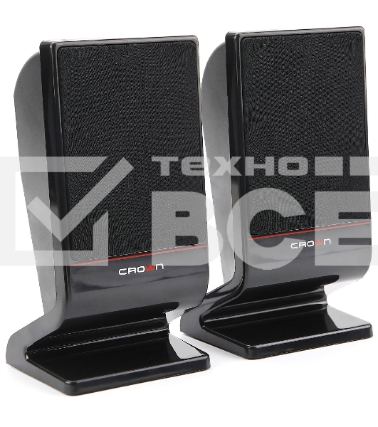 Колонки CROWN CMS-601 (USB, 6W; управление громкостью, разъём для наушников, кнопка включения, Длина кабеля между колонками 1м;Длина аудио-кабеля и питания 2м.)