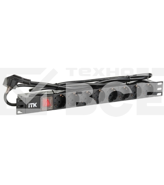 Блок распределения питания ITK PH12-8D1-P гор.размещ. 8xSchuko базовые 16A Schuko 2м