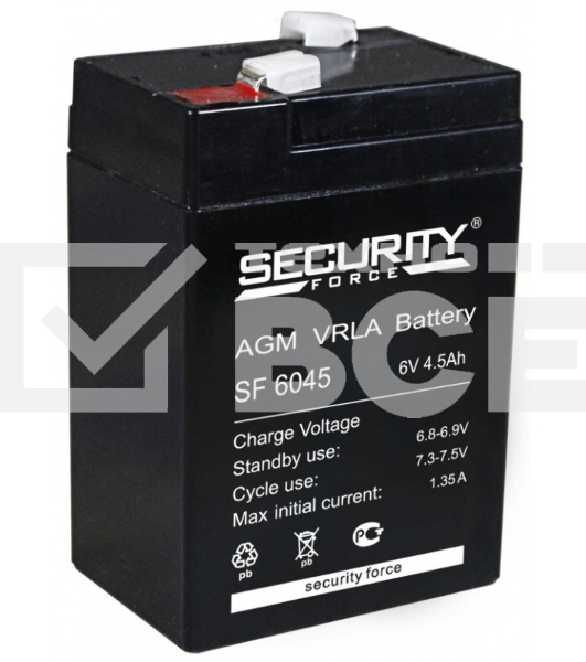Батарея Delta Security Force SF 6045 (6V 4.5Ah)
