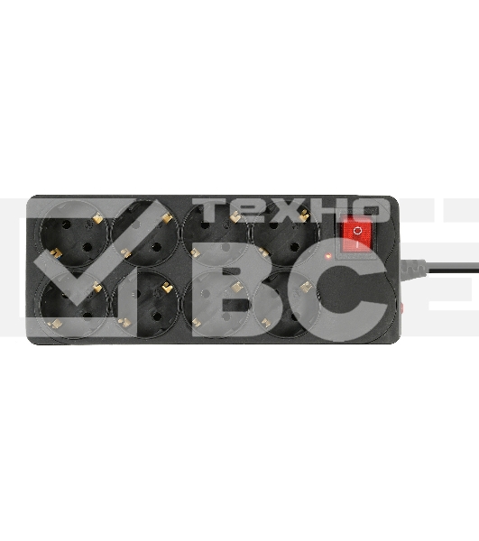 Сетевой фильтр Buro 800SH-3-B 3м (8 розеток) черный (коробка)