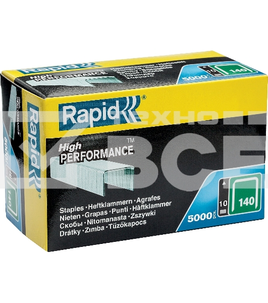 Плоские скобы RAPID 10 мм, супертвердые, профессиональные тип 140 (G / 11 / 57), 5000 шт