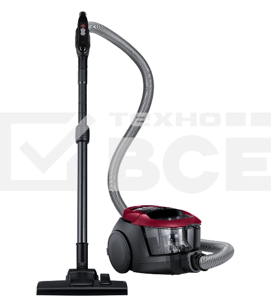 Пылесос Samsung VC18M31A0HP бордовый/черный, 380/1800 Вт, уборка сухая, пылесборник контейнер 2 л