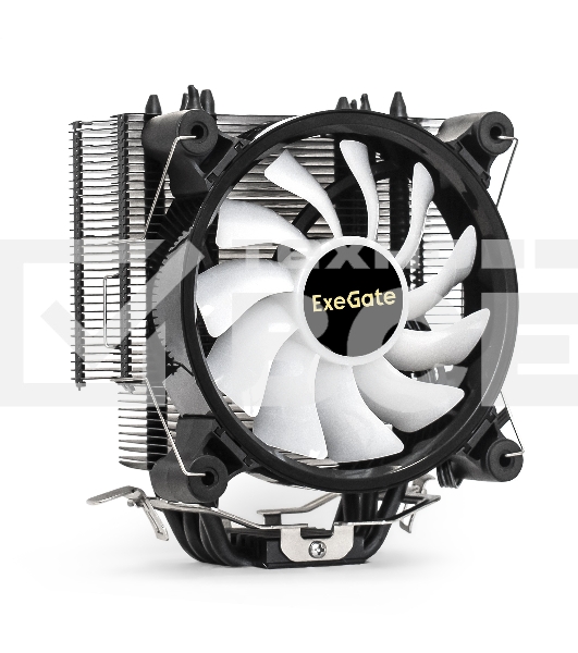 Кулер для процессора ExeGate Dark Magic EXX400V2-PWM.RGB серебристый, 120 мм, алюминий/медь, 2100 об/мин, 24 дБ, 4 pin, 140 Вт, 155 мм