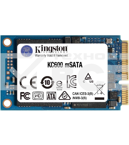 Накопитель SSD Kingston KC600, 1024GB, mSATA, R/W 550/520