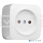 Розетка 1-местная ОП 16А с заземлением белая EKF Basic Минск, фото 1