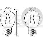Лампа филам. Gauss Filament 10Вт цок.:E27 шар св.свеч.бел.нейт. (упак.:10шт) (52220), фото12