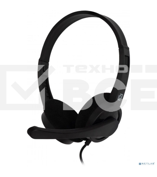 Гарнитура проводная с микрофоном Оклик HS-M600 черный 1.8м накладные оголовье (1900372)