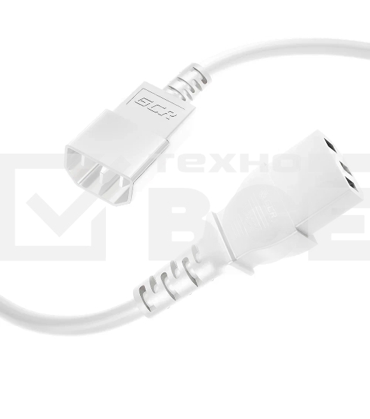 Кабель питания удлинитель GCR С13 - С14, 3*0.75mm, 2.0m, белый