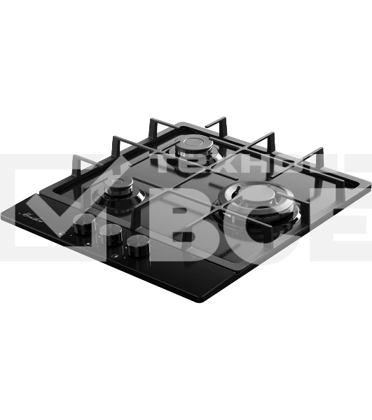 Варочная поверхность MONSHER/ Варочная поверхность MONSHER, газ, High-Tech, 44 см, автоматический электроподжиг, газ-контроль, форсунки под сжиженый газ, SABAF конфорки, чугунные решетки, цвет черный
