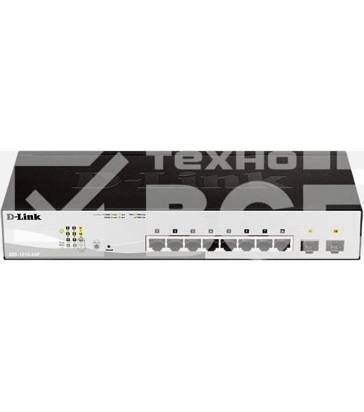 Коммутатор настраиваемый L2 PoE-коммутатор, 8x1000Base-T PoE, 2х1000Base-X SFP, PoE-бюджет 65 Вт, упрощенный интерфейс CLI