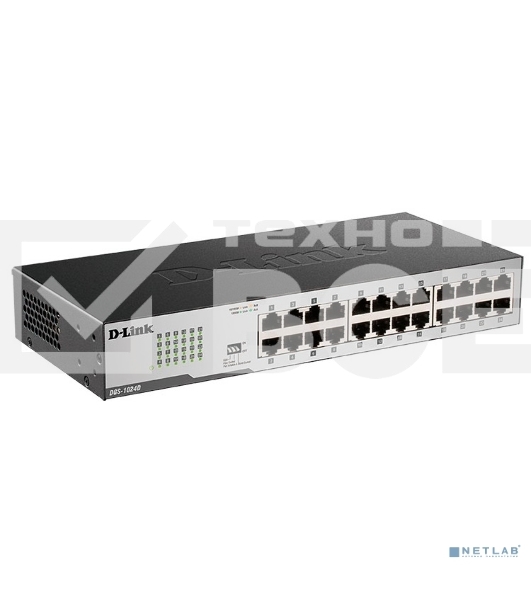 Неуправляемый коммутатор D-Link DGS-1024D/J1A с 24 портами 10/100/1000Base-T