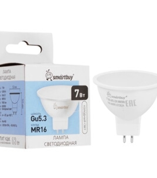 Светодиодная (LED) лампа Smartbuy GU5_3-07W/6000 (SBL-GU5_3-07-60K-N)