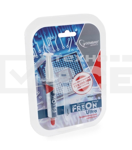 Термопаста Gembird FreOn Ultra GF-21-5 для радиаторов, 5гр, шприц