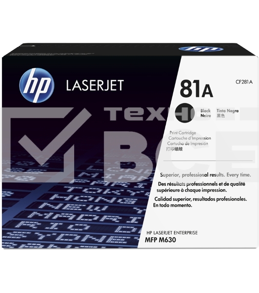 Тонер Картридж HP 81A CF281A черный для HP LJ Pro M630dn/f/h/z (10500стр.)