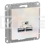 Механизм розетки USB AtlasDesign 5В 1порт х 2.1А 2порта х 1.05А жемчуг SchE ATN000433, фото8