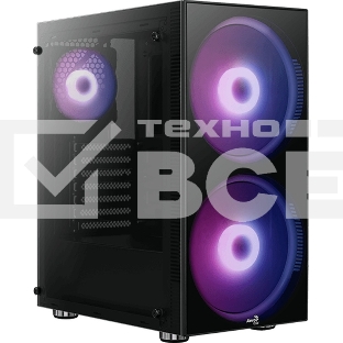 Компьютерный корпус Aerocool / Formula Python (3xUSB, 2xAudio, 0.5 мм,2x200 мм FAN, прозрачная стенка-закаленное стекло, ATX, без БП)