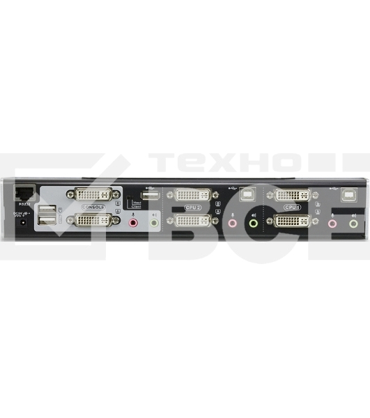 Переключатель, электрон., KVM+Audio+USB 2.0, 1 user USB+2xDVI =) 2 cpu USB+4xDVI, со шнурами USB/DVI Dual Link 2х1.8м.+DVI Dual Link 2х1.8м., 2560x1600, настол., исп.спец.шнуры, без OSD, некаскад, 2-PORT USB 2.0 DVI DUAL VIEW KVMP SWITCH