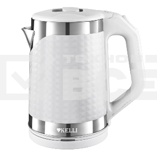 Чайник электрический Kelli KL-1372W 1,8л, нержавейка+пластик, белый (12)