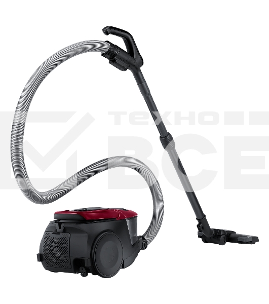 Пылесос Samsung VC18M31A0HP бордовый/черный, 380/1800 Вт, уборка сухая, пылесборник контейнер 2 л