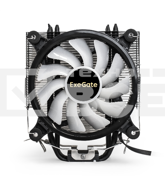 Кулер для процессора ExeGate Dark Magic EXX400V2-PWM.RGB серебристый, 120 мм, алюминий/медь, 2100 об/мин, 24 дБ, 4 pin, 140 Вт, 155 мм