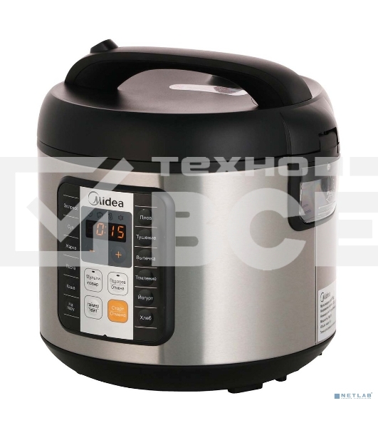 Мультиварка Midea MPC-6032 Мощность 850 Вт, Емкость чаши 5 литров, 11 автоматических программ, Режим МУЛЬТИПОВАР, автоподогрев, Сенсорное управление, Таймер на 24 часа, Съемная чаша, Книга на 80 рецептов в подарок, Набор принадлежностей в комплект