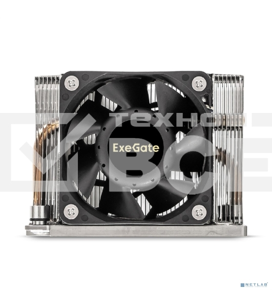 Кулер для процессора ExeGate ESNK-P0068AP4.PWM.2U.3647.Cu серебристый/черный, 60 мм, алюминий/медь, 6800 об/мин, 52 дБ, 4 pin, 205 Вт, 64.5 мм