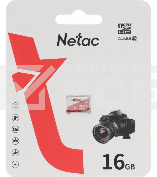 Флеш карта microSDHC 16Gb Netac P500 ECO (50/95 Mb/s, no adapter) (NT02P500ECO-016G-S)