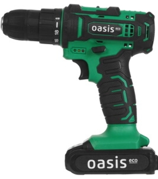 Дрель-шуруповерт Oasis AS-18V Eco (J) 201, 18 В, 1,5 Ач, 30 Нм, щеточный
