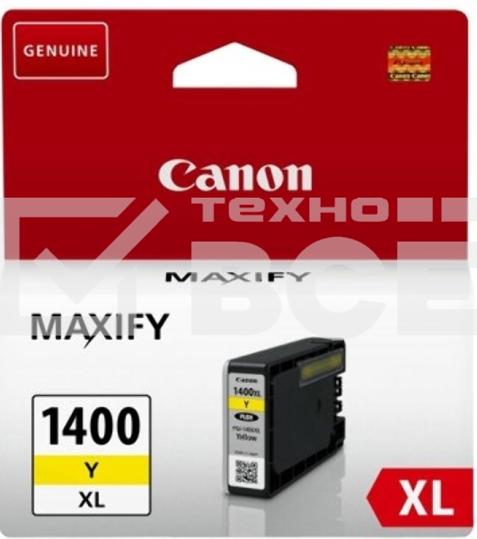 Картридж струйный CANON PGI-1400XL желтый (935 стр. 12 мл) для Canon MAXIFY МВ2040/2340/2740