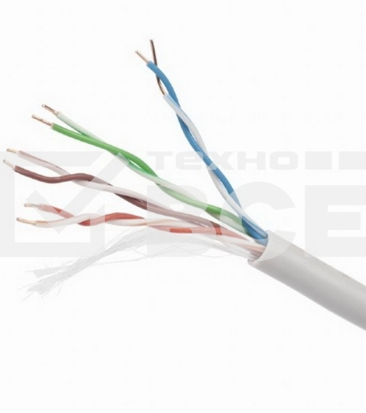 Кабель Cablexpert, UTP5e, 4 пары, 0.51 мм, медь, однож., 305 м, Fluke Test, серый