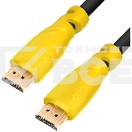 Кабель Greenconnect5.0m HDMI версия 1.4,черный, желтые коннекторы, OD7.3mm, 30/30 AWG, позолоченные контакты, Ethernet 10.2 Гбит/с, 3D, 4K, экран, фото4