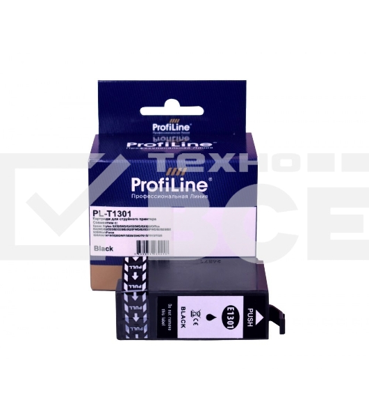 Струйный картридж PL-T1301 для принтеров Epson Stylus SX525WD/SX535WD/SX620/Office B42WD/BX525/BX535/BX625FWD/BX635FWD/BX925/BX935/WorkForce 525/630/3010/3520DWF/3530/3540/7015/7515/7525 с чернилами Black 25,4 мл ProfiLine