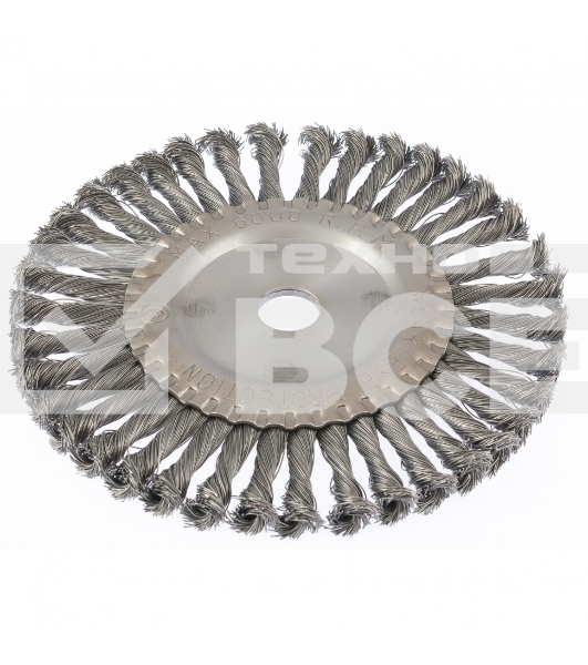 Щетка Matrix для УШМ 200 мм, посадка 22,2 мм, плоская, крученая металлическая проволока